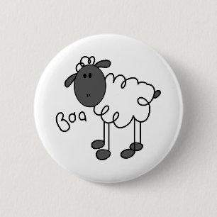Badge Rond 5 Cm T-shirts et cadeaux à motif de mouton en bonhomme