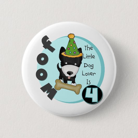 Badge Rond 5 Cm T-shirts et cadeaux Amoureux de les chiens 4e anni (Devant)