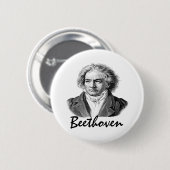 Badge Rond 5 Cm T-shirts et cadeaux Beethoven (Devant & derrière)