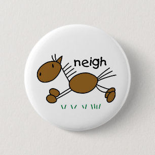 Badge Rond 5 Cm T-shirts et cadeaux Cheval en bâtonnets