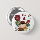 Badge Rond 5 Cm T-shirts et cadeaux Cowboy 3e anniversaire (Devant & derrière)
