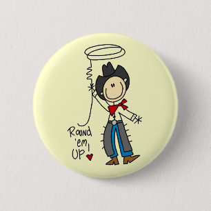 Badge Rond 5 Cm T-shirts et Cadeaux Cowboy Round Em Up