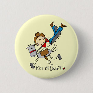 Badge Rond 5 Cm T-shirts et cadeaux Cowboy Stick Figure