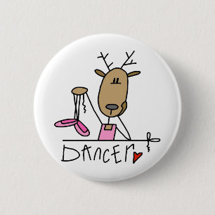 Badge Rond 5 Cm T-shirts et cadeaux Dancer Reindeer