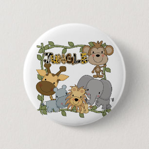 Badge Rond 5 Cm T-shirts et cadeaux d'animaux de jungle de bébé