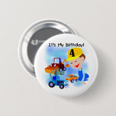 Badge Rond 5 Cm T-shirts et cadeaux d'anniversaire de construction (Devant & derrière)