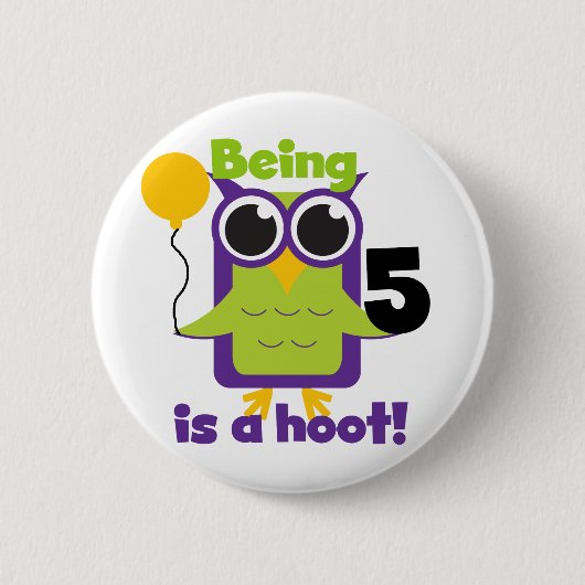 Badge Rond 5 Cm T-shirts et cadeaux d'anniversaire de hibou de (Devant)