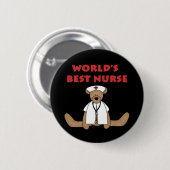 Badge Rond 5 Cm T-shirts et cadeaux de Bear World's Best Nurse (Devant & derrière)