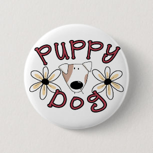 Badge Rond 5 Cm T-shirts et cadeaux de chiot de fleurs