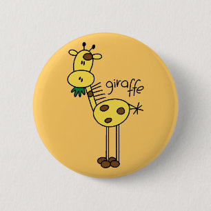 Badge Rond 5 Cm T-shirts et cadeaux de girafe en bonhomme allumett