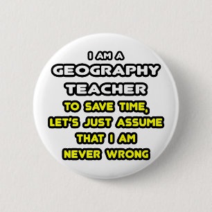 Badge Rond 5 Cm T-shirts et cadeaux de l'enseignant en géographie 