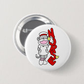 Badge Rond 5 Cm T-shirts et cadeaux de l'infirmière singe de choc (Devant & derrière)