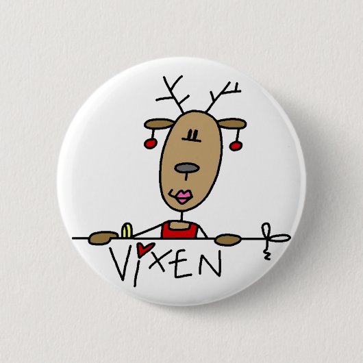 Badge Rond 5 Cm T-shirts et cadeaux de Noël de renne de renarde (Devant)