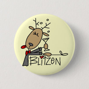 Badge Rond 5 Cm T-shirts et cadeaux de renne de Blitzen
