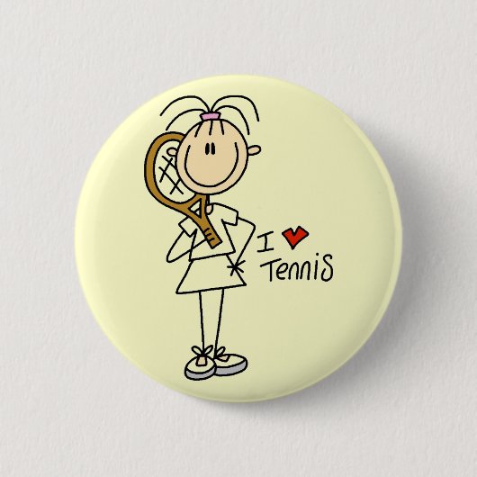 Badge Rond 5 Cm T-shirts et cadeaux de tennis d'amour de la fille (Devant)