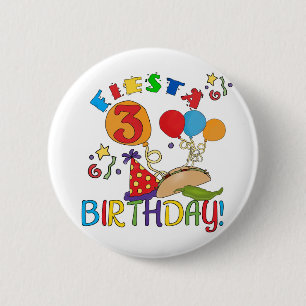 Badge Rond 5 Cm T-shirts et cadeaux Fiesta 3e anniversaire