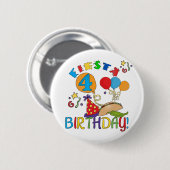 Badge Rond 5 Cm T-shirts et cadeaux Fiesta 4th Birthday (Devant & derrière)
