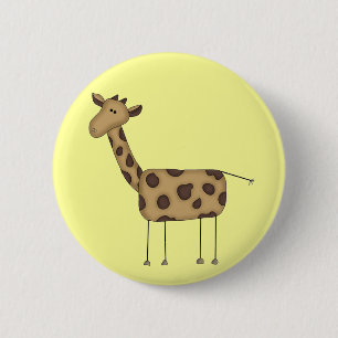 Badge Rond 5 Cm T-shirts et Cadeaux Girafe Figurine Bâton