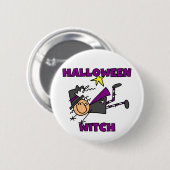 Badge Rond 5 Cm T-shirts et cadeaux Halloween Witch (Devant & derrière)