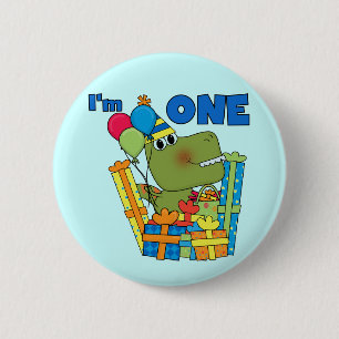Badge Rond 5 Cm T-shirts et cadeaux Little Dino 1er anniversaire