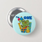 Badge Rond 5 Cm T-shirts et cadeaux Little Dino 1er anniversaire (Devant & derrière)