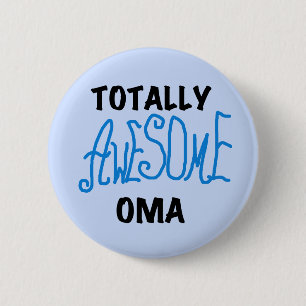 Badge Rond 5 Cm T-shirts et cadeaux Oma Blue totalement géniaux