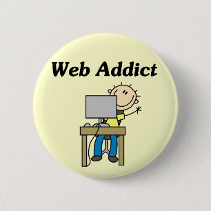 Badge Rond 5 Cm T-shirts et Cadeaux pour Accro du Web