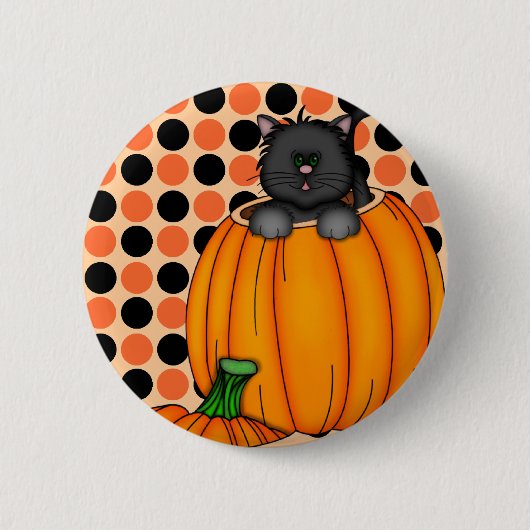 Badge Rond 5 Cm T-shirts et cadeaux pour chat Halloween (Devant)