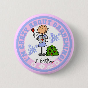 Badge Rond 5 Cm T-shirts et Cadeaux pour les Fous de Jardinage