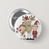 Badge Rond 5 Cm T-shirts et cadeaux Reindeer et Elves (Devant & derrière)