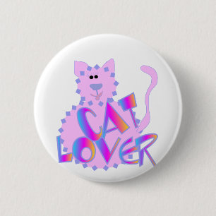 Badge Rond 5 Cm T-shirts et cadeaux roses d'amoureux des chats