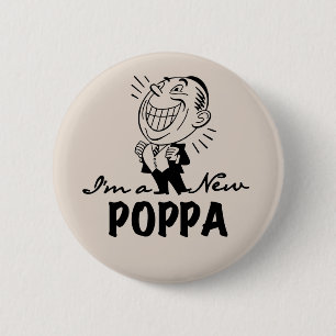 Badge Rond 5 Cm T-shirts et cadeaux Smiling New Poppa