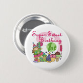 Badge Rond 5 Cm T-shirts et cadeaux Super Sweet 1er anniversaire (Devant & derrière)