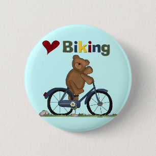 Badge Rond 5 Cm T-shirts faisants du vélo et cadeaux d'amour bleu