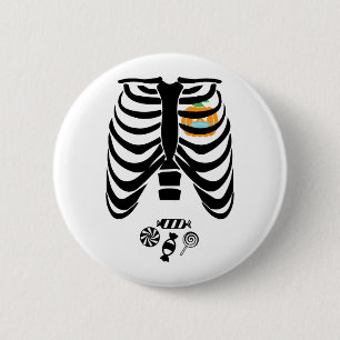 Badge Rond 5 Cm T-shirts Halloween Skelton Drôle cadeau Halloween