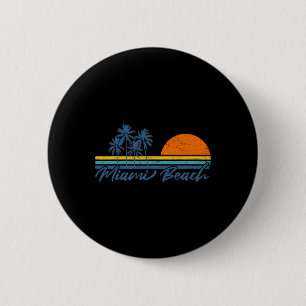 Badge Rond 5 Cm T-shirts rétro Miami Beach Floride Femmes Hommes C