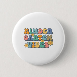 Badge Rond 5 Cm T vibes maternelle groovy hello prof rétro Ck T