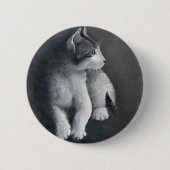 Badge Rond 5 Cm Tabby Kitten (Devant)