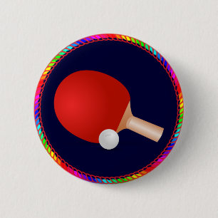 Badge Rond 5 Cm Table de tennis, paddle and ball