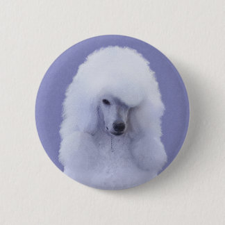 Badge Rond 5 Cm Tableau blanc standard de caniche - Art original d