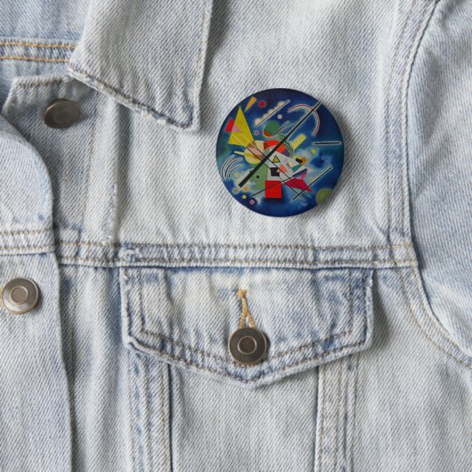 Badge Rond 5 Cm Tableau bleu de Kandinsky (En situation)