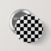 Badge Rond 5 Cm Tableau de contrôle Motif de chèques en noir et bl (Devant & derrière)