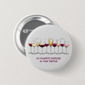 Badge Rond 5 Cm Tableau de verres à vin (Devant & derrière)