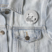Badge Rond 5 Cm Tableau Dogo Argentino - Art Chien original (En situation)