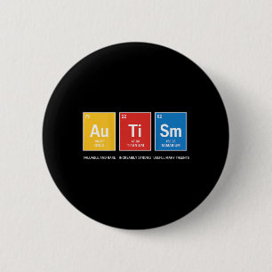 Badge Rond 5 Cm Tableau périodique de sensibilisation à l'autisme