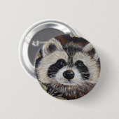 Badge Rond 5 Cm Tableau Raccoon (Devant & derrière)