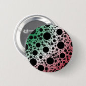 Badge Rond 5 Cm Taches de bulle spatiale - Vert/Blanc/Rouge (Devant & derrière)