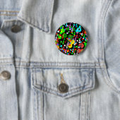 Badge Rond 5 Cm taches sur le noir (En situation)