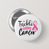 Badge Rond 5 Cm Tackle Breast Cancer Awareness (Devant & derrière)