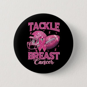 Badge Rond 5 Cm Tackle Breast Cancer Awareness Football Américain 